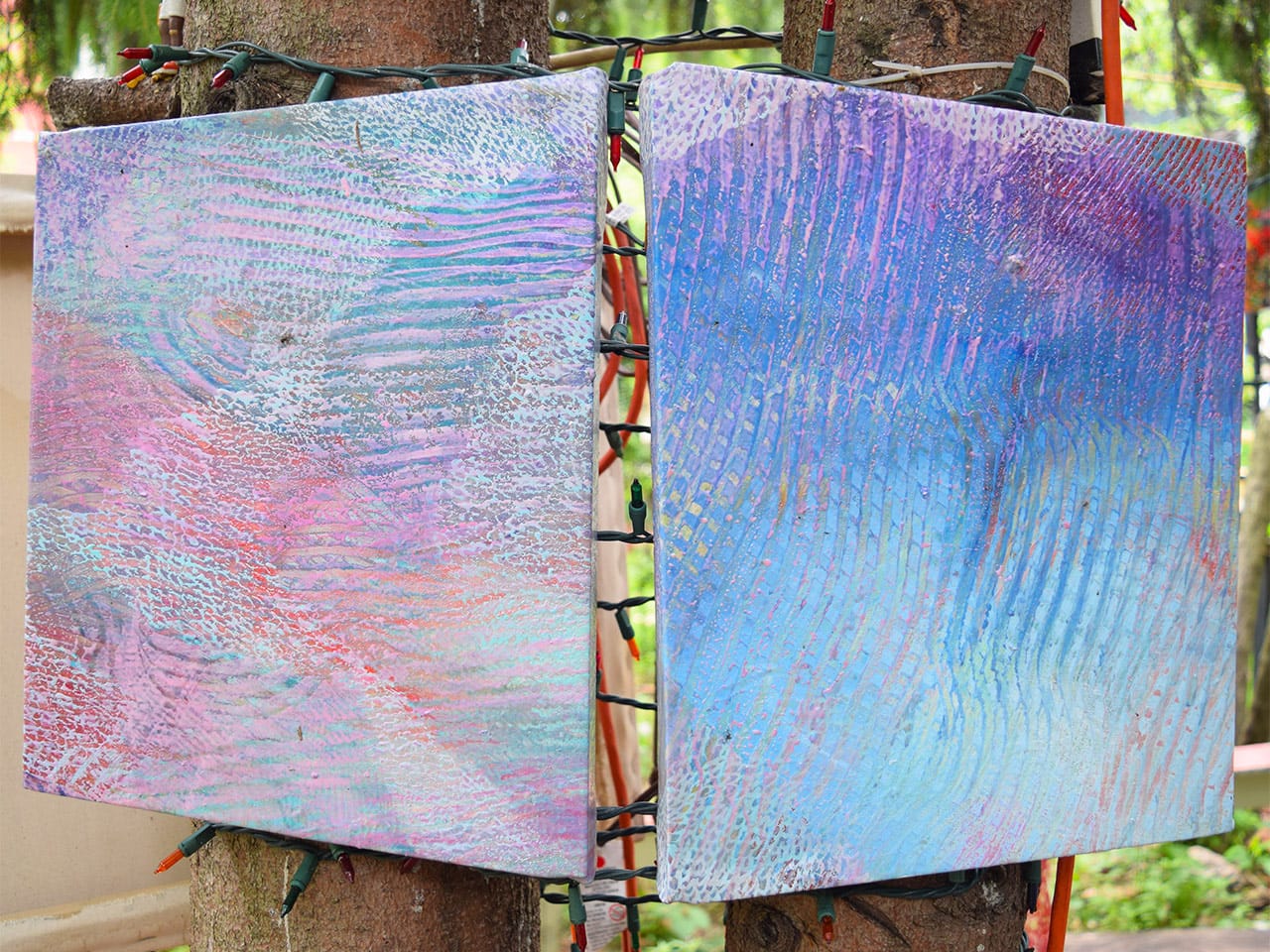 Two-panel painting by Theresa Dadezzio