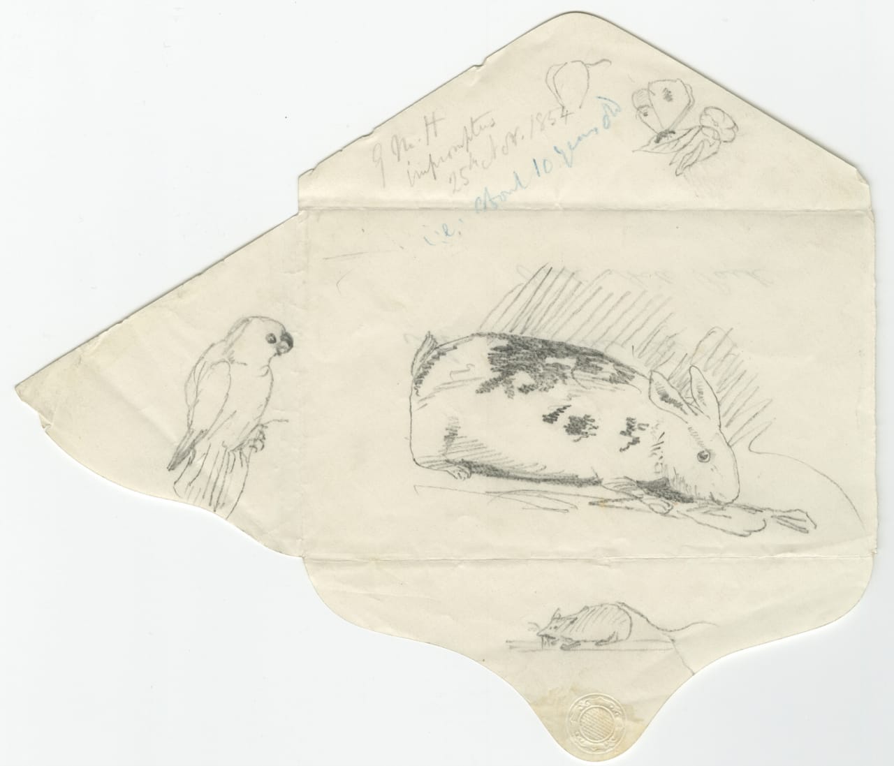Pencil sketches by Gerard Manley Hopkins (November 25, 1854)