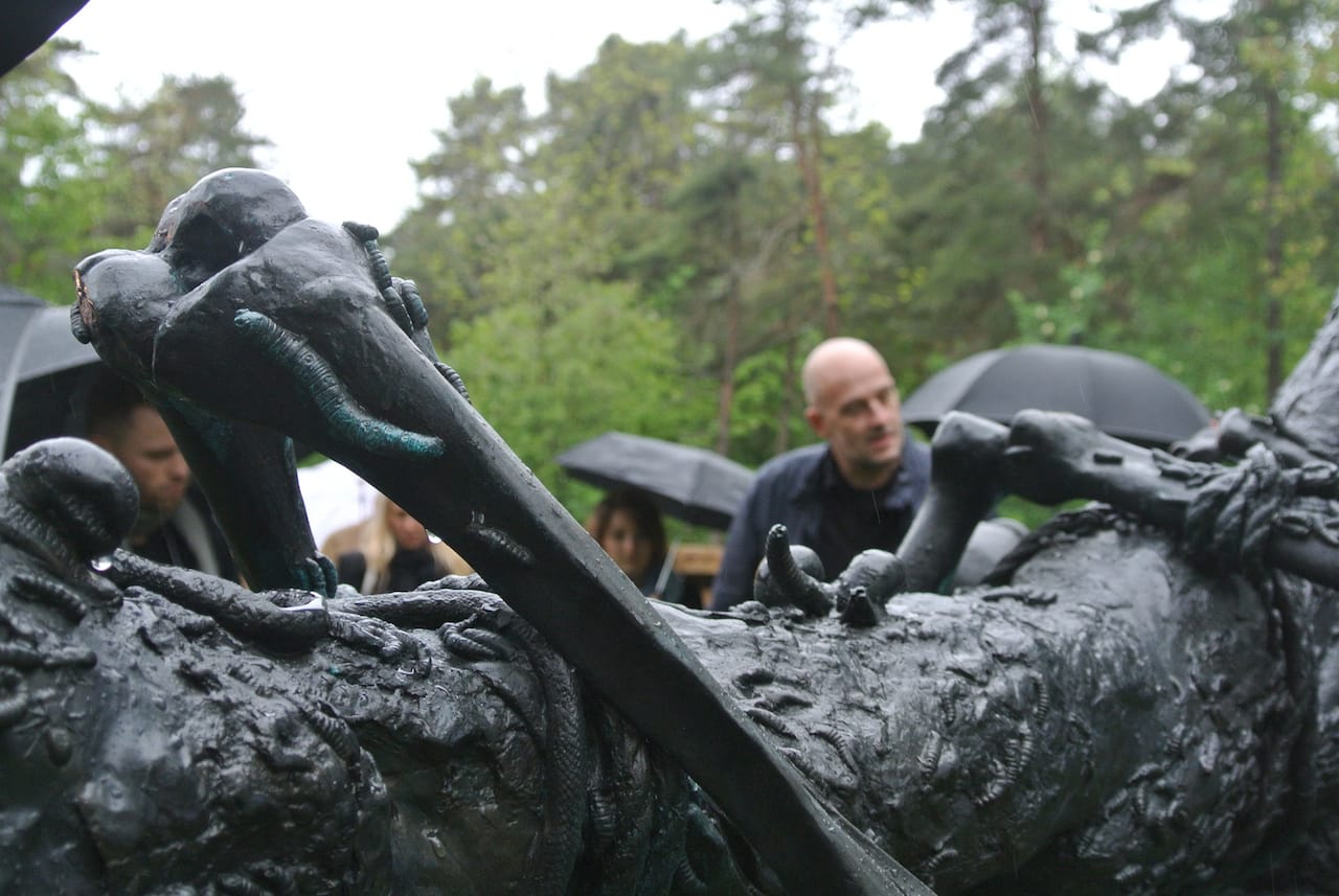 Sturm und Drang with artist framed in background