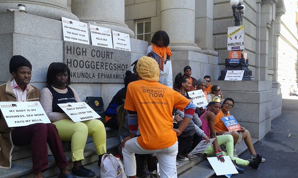 Protesters outside Mthethwa's trial