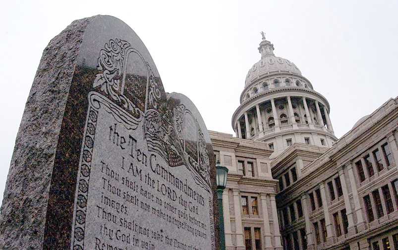Ten Commandments on the grounds of the Texas State Capitol in Austin (Texas Attorney General, via Wikimedia)
