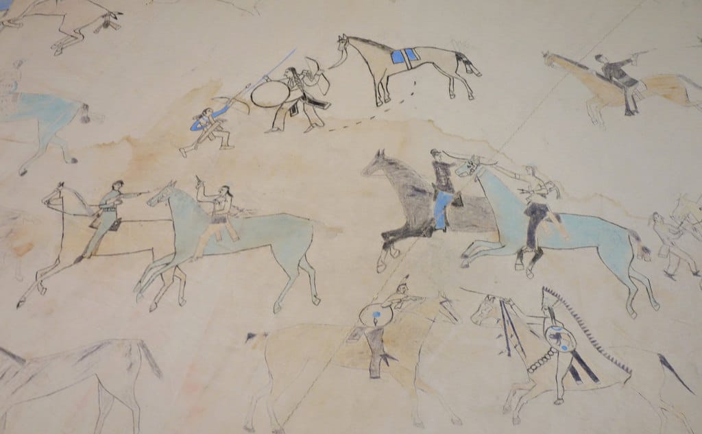 Jṑqī́gácút: Tipi With Battle Pictures