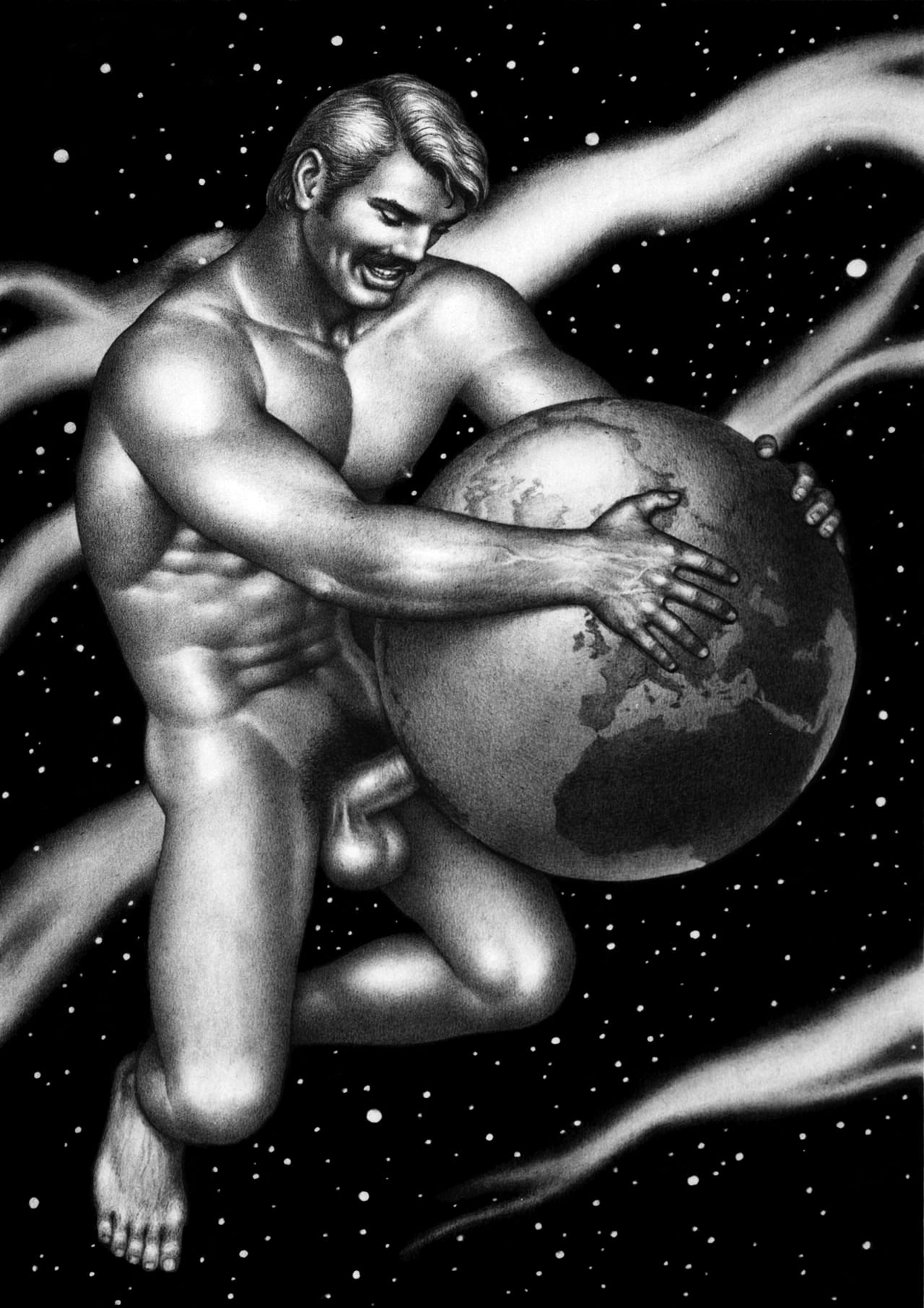 Tom of Finland, "Untitled" (1976), graphite on paper (Collection Ulrich Tangermann, courtesy Artists Space)