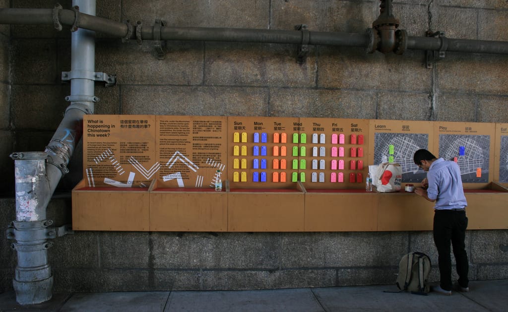 The Under the Elevated pop-up on Division Street in 2014 (NYC DOT, via Flickr)