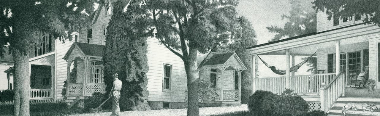 Richard Hoff, "Hot and Humid," paper, dry media, 15.5 x 35 (courtesy 2015 National Weather Center Biennale)