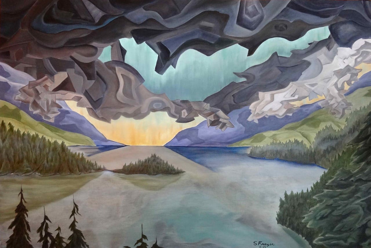 Spencer Frazer, "Storm Shudders," oil on media 30 x 42 (courtesy 2015 National Weather Center Biennale)
