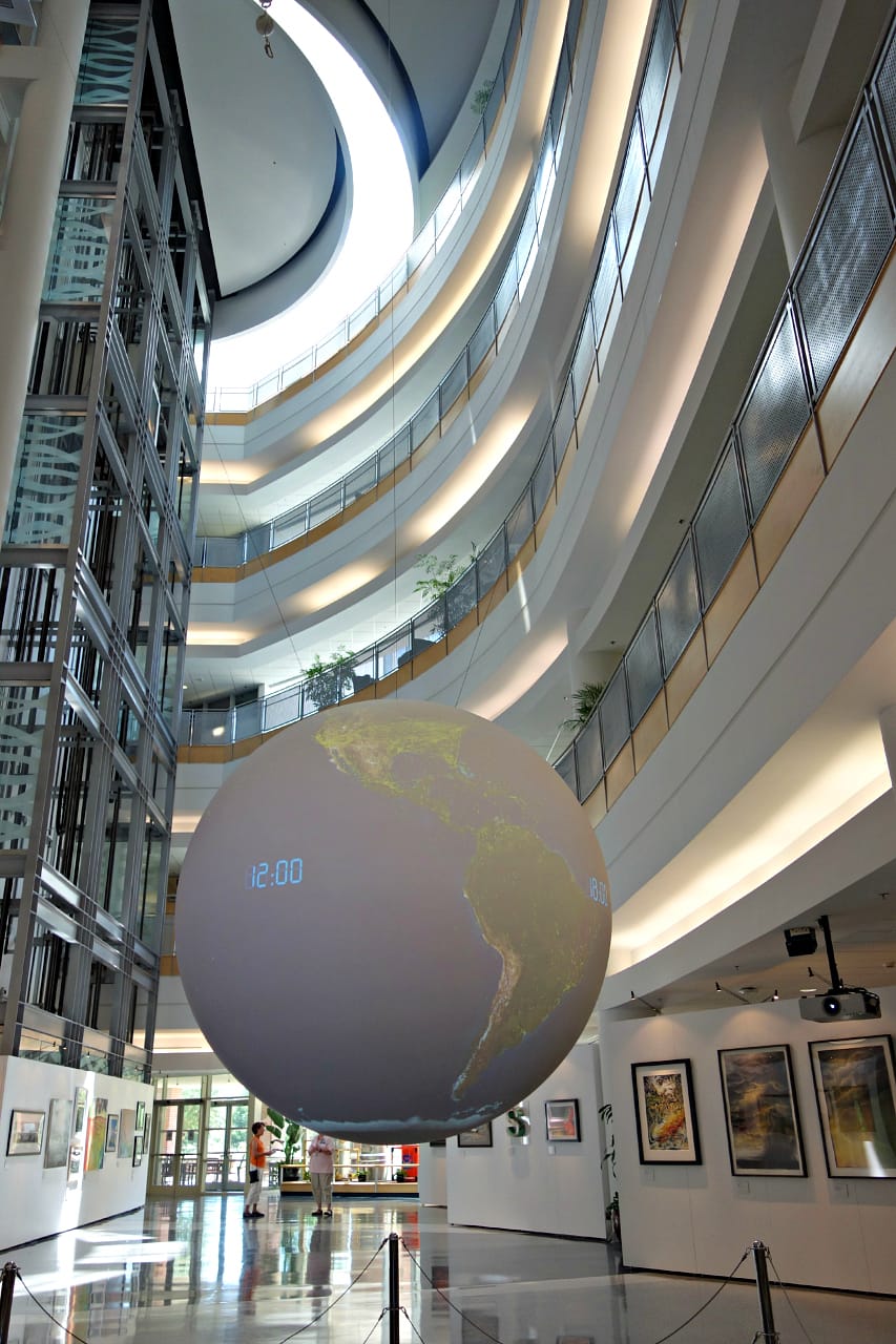 Installation view of the National Weather Center Biennale (photo by the author for Hyperallergic)