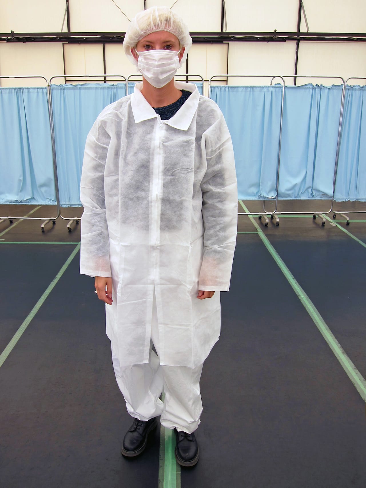 Eva Mattes getting ready to enter the Zone