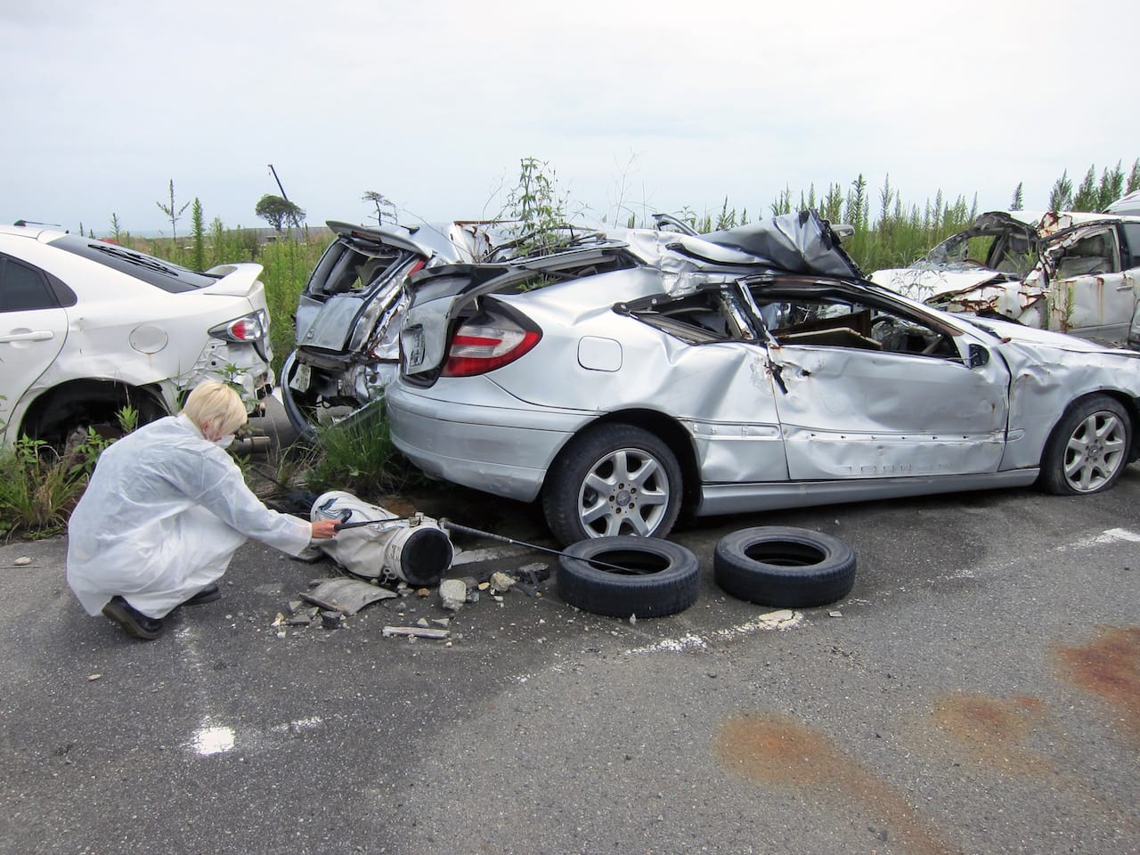 Eva Mattes measures radiation levels