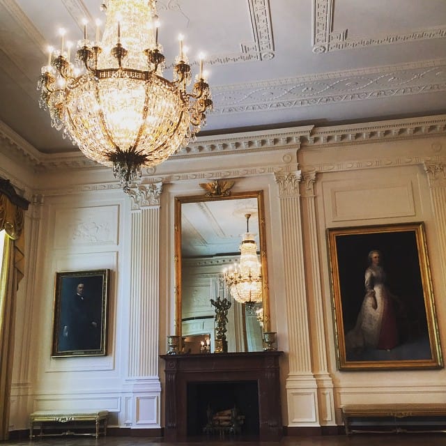 Portraits of William McKinley and Martha Washington in the East Room (photo via @us_protocol/Instagram) 