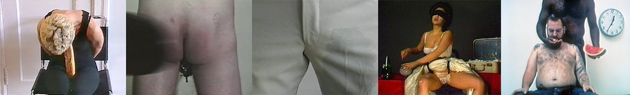 Work by Cheryl Donegan, Bob Flanagan & Sheree Rose & Mike Kelley, Knut Åsdam, Patty Chang, Nayland Blake (via ashesonashes.com)