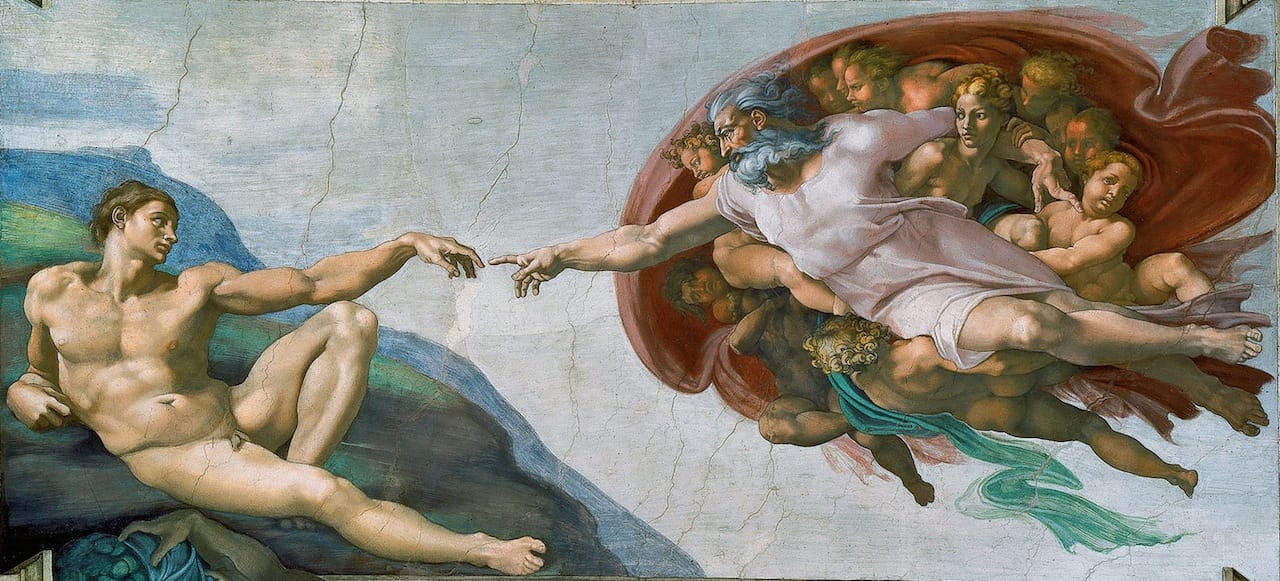 Michelangelo, "The Creation of Adam" (1511-12) (Image via Wikimedia)