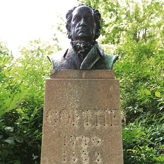 The bronze bust of Goethe that recently went missing in Rochester. (photo by @liza_bryte_eyes/Instagram)