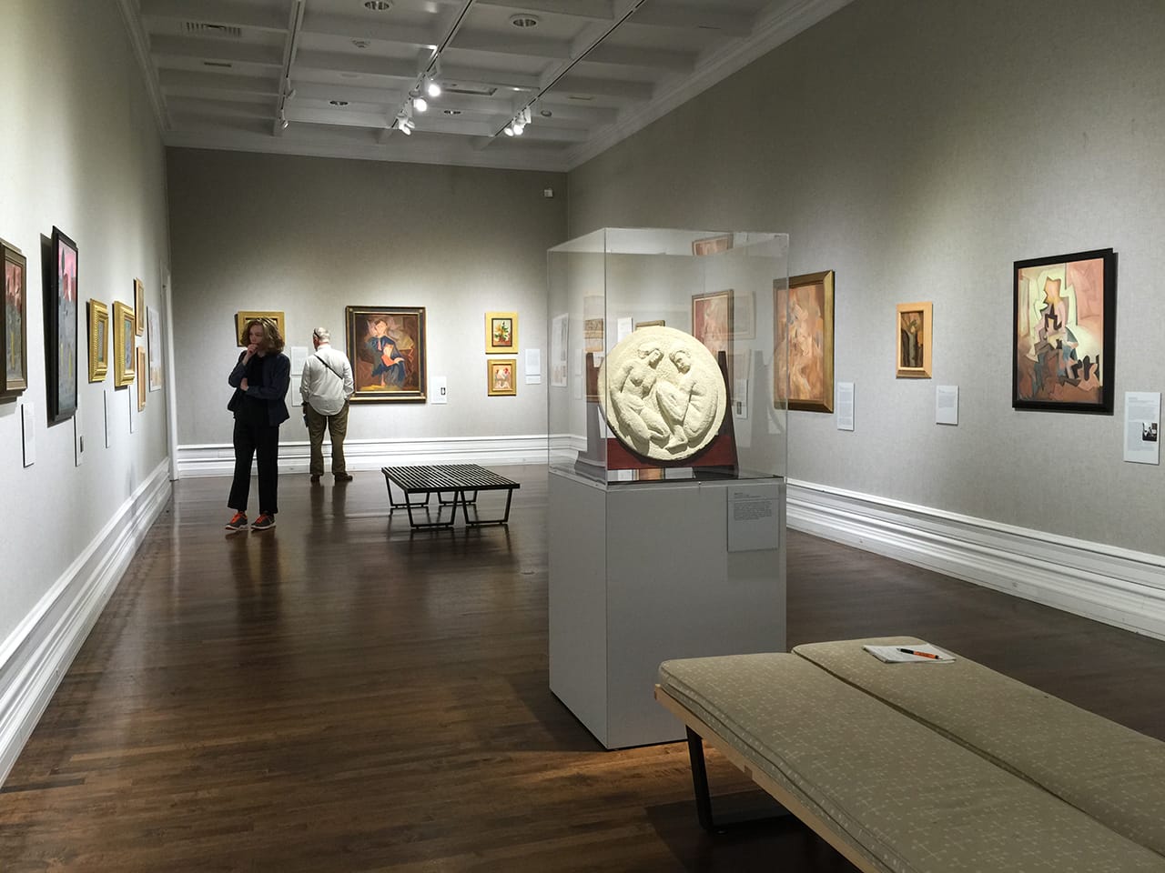 Installation view, 'Manierre Dawson: Engineering Abstraction' at the Muskegon Museum of Art (photo by the author for Hyperallergic)