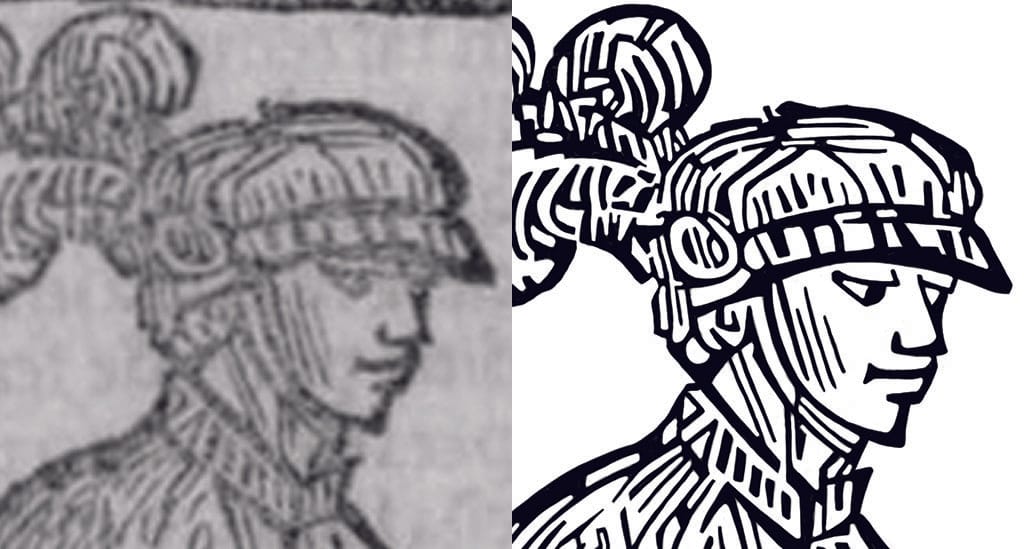 A digitally restored Achille Marozzo 16th-century fencing image (all photos courtesy Draupnir Press)