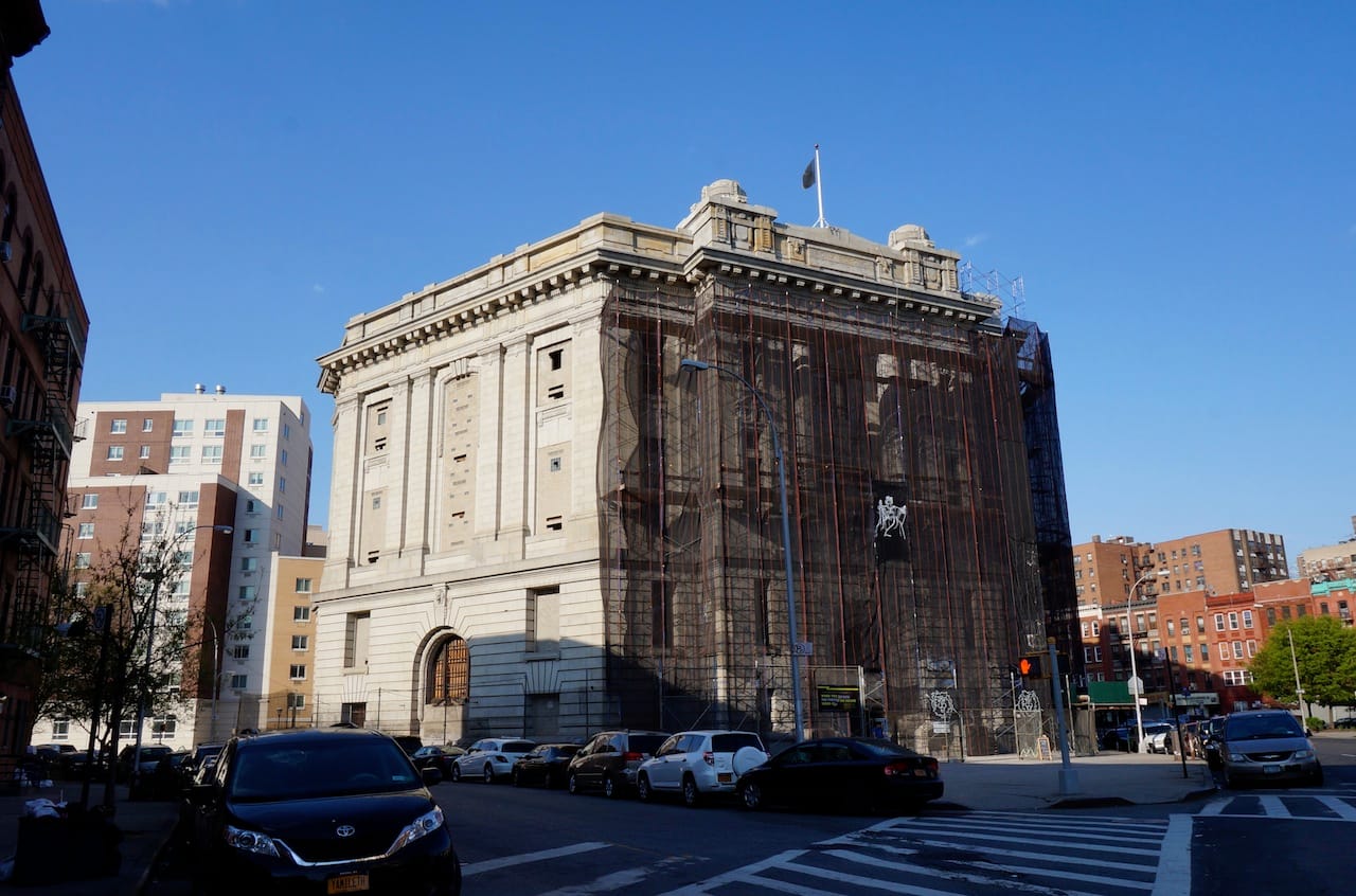 The entrance to the No Longer Empty exhibition at the Old Bronx Borough Courthouse (all photos by the author for Hyperallergic)