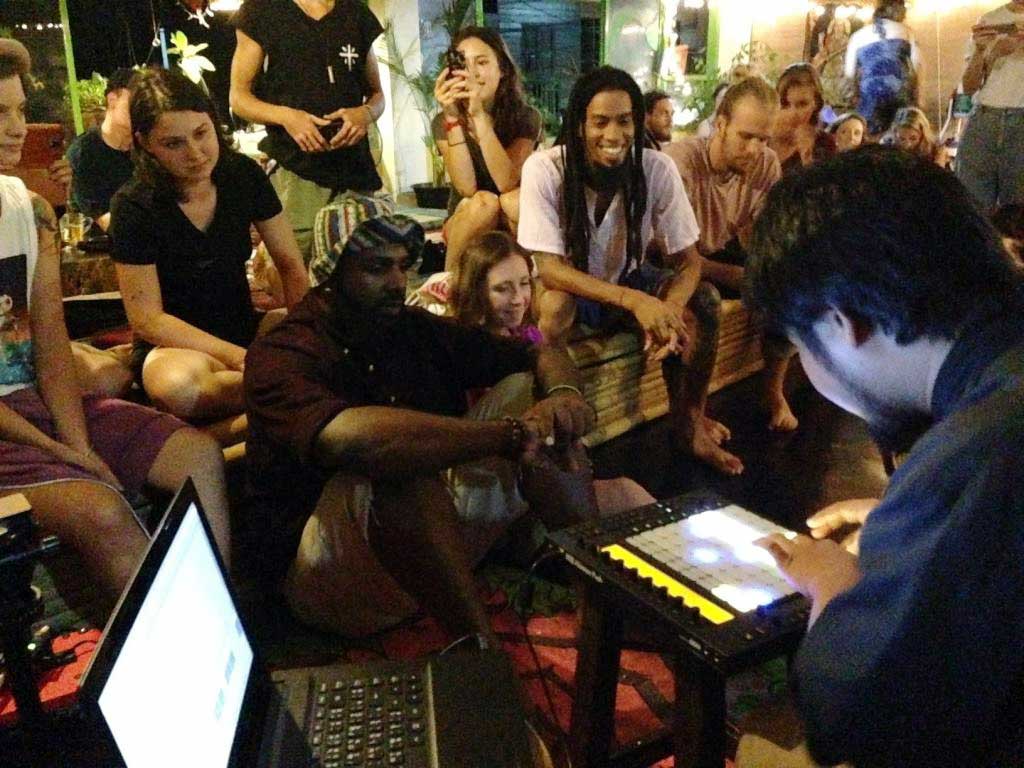 Another performer Sunday night at The Tea Tree Cafe.