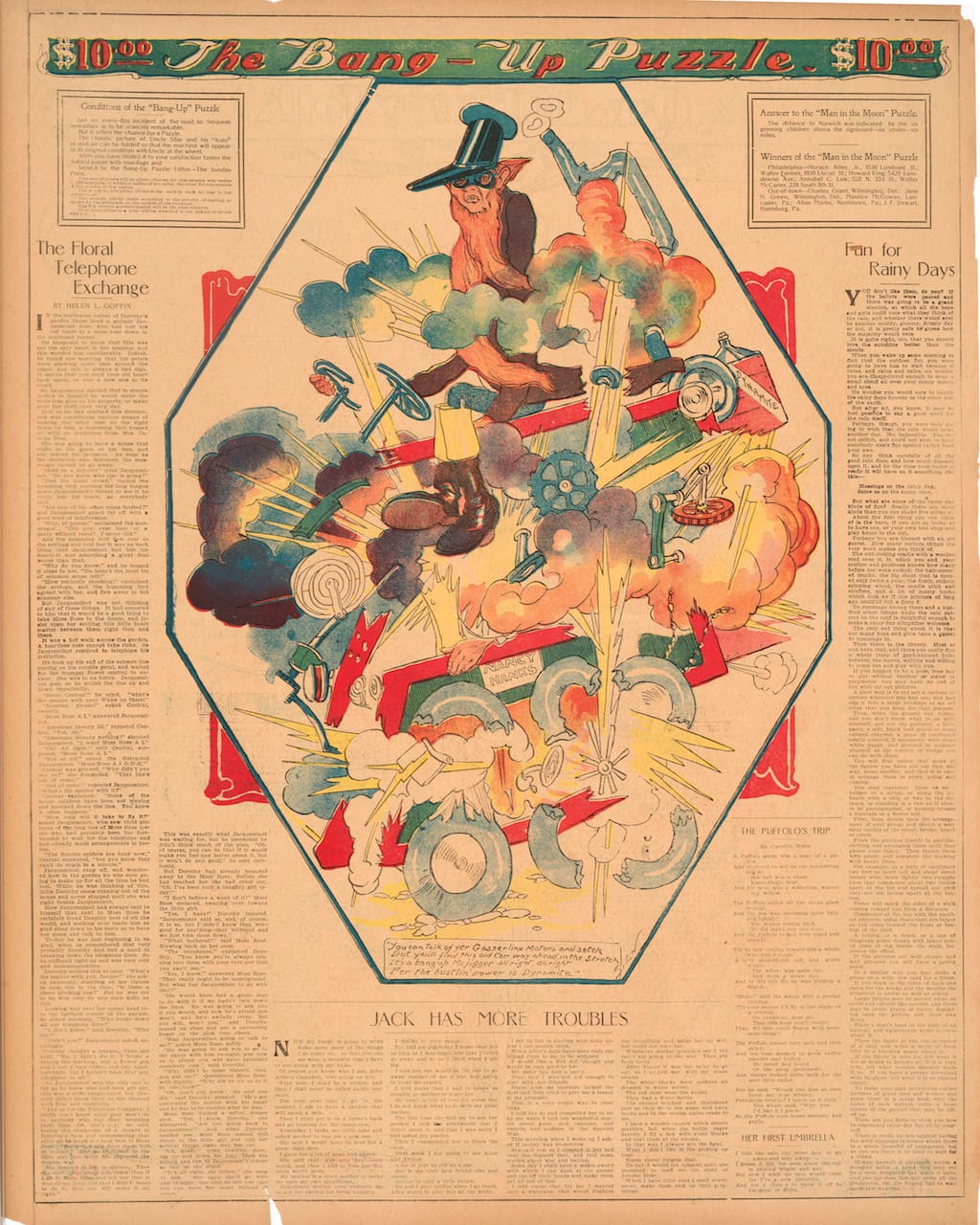 John Sloan, "The Bang Up Puzzle" (1902), commercial printing process, 23 3/16 × 18 1/2 inches (courtesy Delaware Art Museum, Helen Farr Sloan Library and Archives, © Delaware Art Museum / Artists Rights Society (ARS), New York)