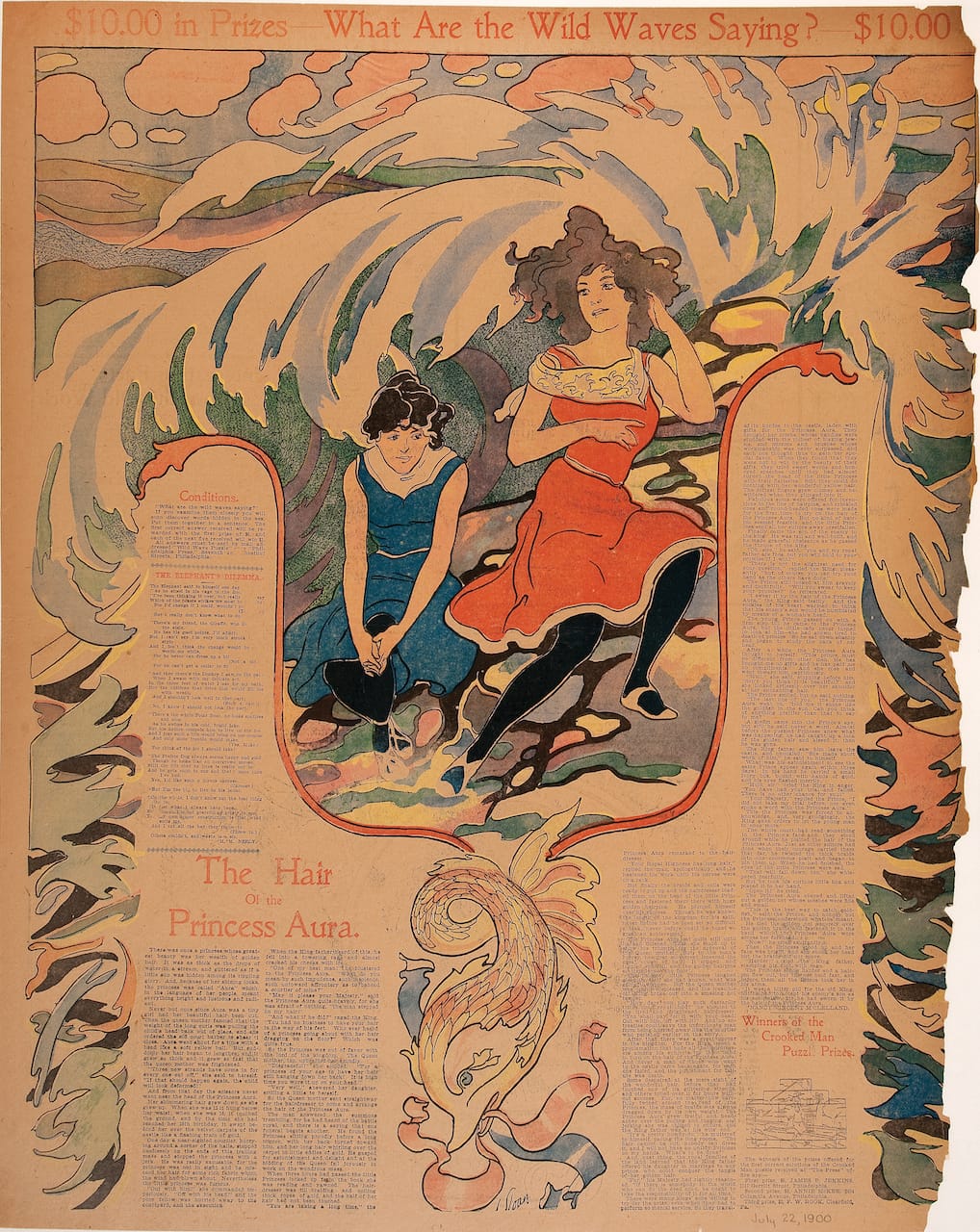 John Sloan, "What Are the Wild Waves Saying?" (July 22, 1900), commercial printing process, sheet: 22 9/16 × 18 inches (© Delaware Art Museum / Artists Rights Society (ARS), New York)