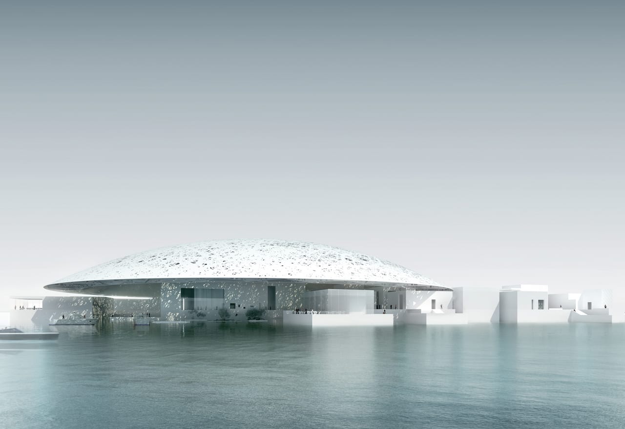 Rendering of the completed Louvre Abu Dhabi (photo via Gabriel Jorby/Flickr)