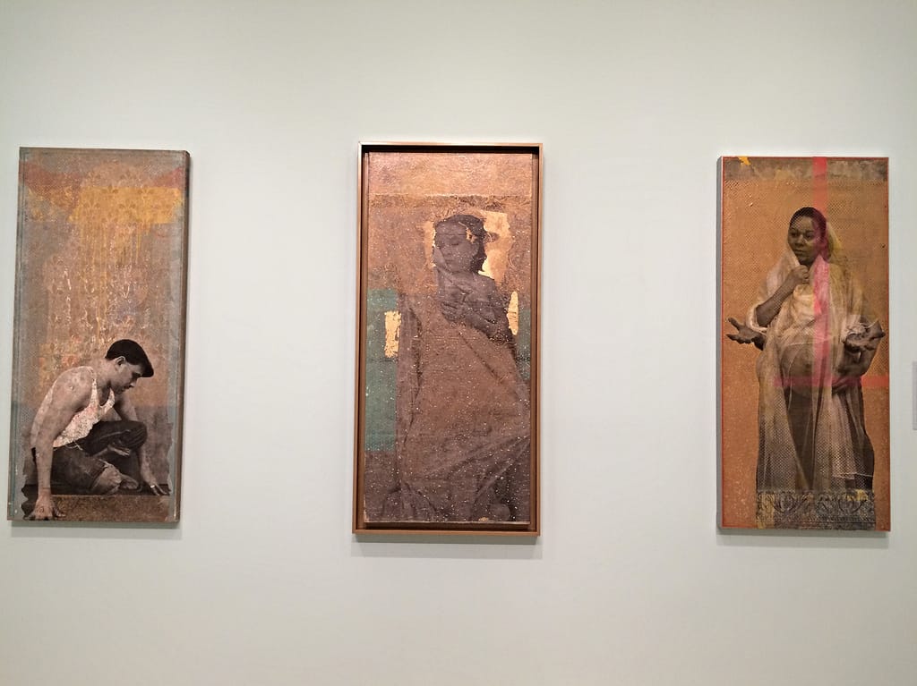 Installation view of 'Rodríguez Calero: Urban Martyrs and Latter-Day Santos' (photo by the author for Hyperallergic)