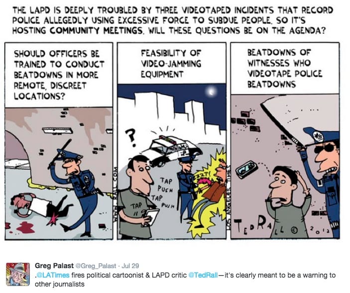 One of Ted Rall's recent cartoons, tweeted by Greg Palast (via twitter)