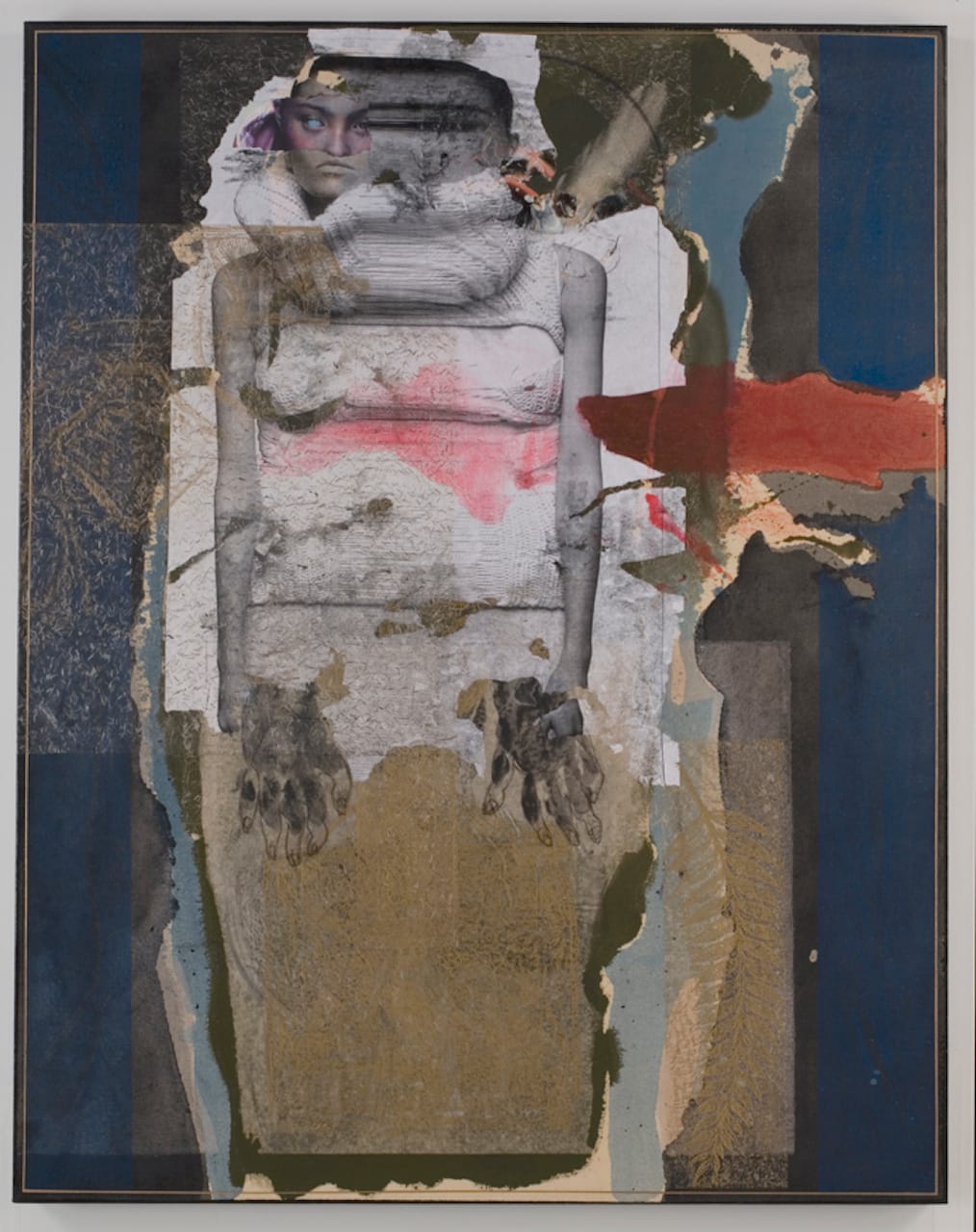 Rodríguez Calero, "Renegade of God" (2008), acrollage painting, 56 x 48