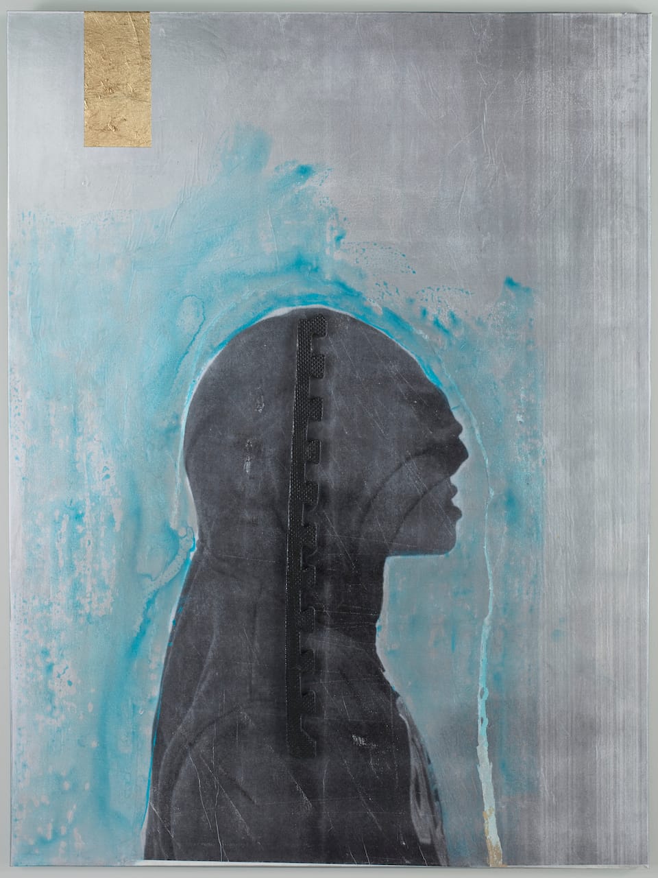 Rodríguez Calero, "UrbanHood I" (2014), fotacrolé mixed media on canvas