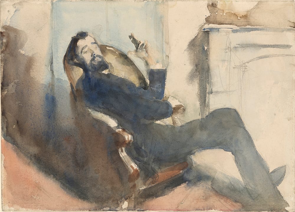 John Singer Sargent, “Portrait of Paul-César Helleu” (ca. 1882-85). Watercolor over graphite on paper. Gift of Rose Pitman Hughes and J. Lawrence Hughes in memory of Junius and Louise Morgan, 2005, The Morgan Library & Museum