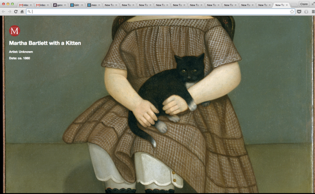 Unknown, "Martha Bartlett with Kitten" (ca. 1860)