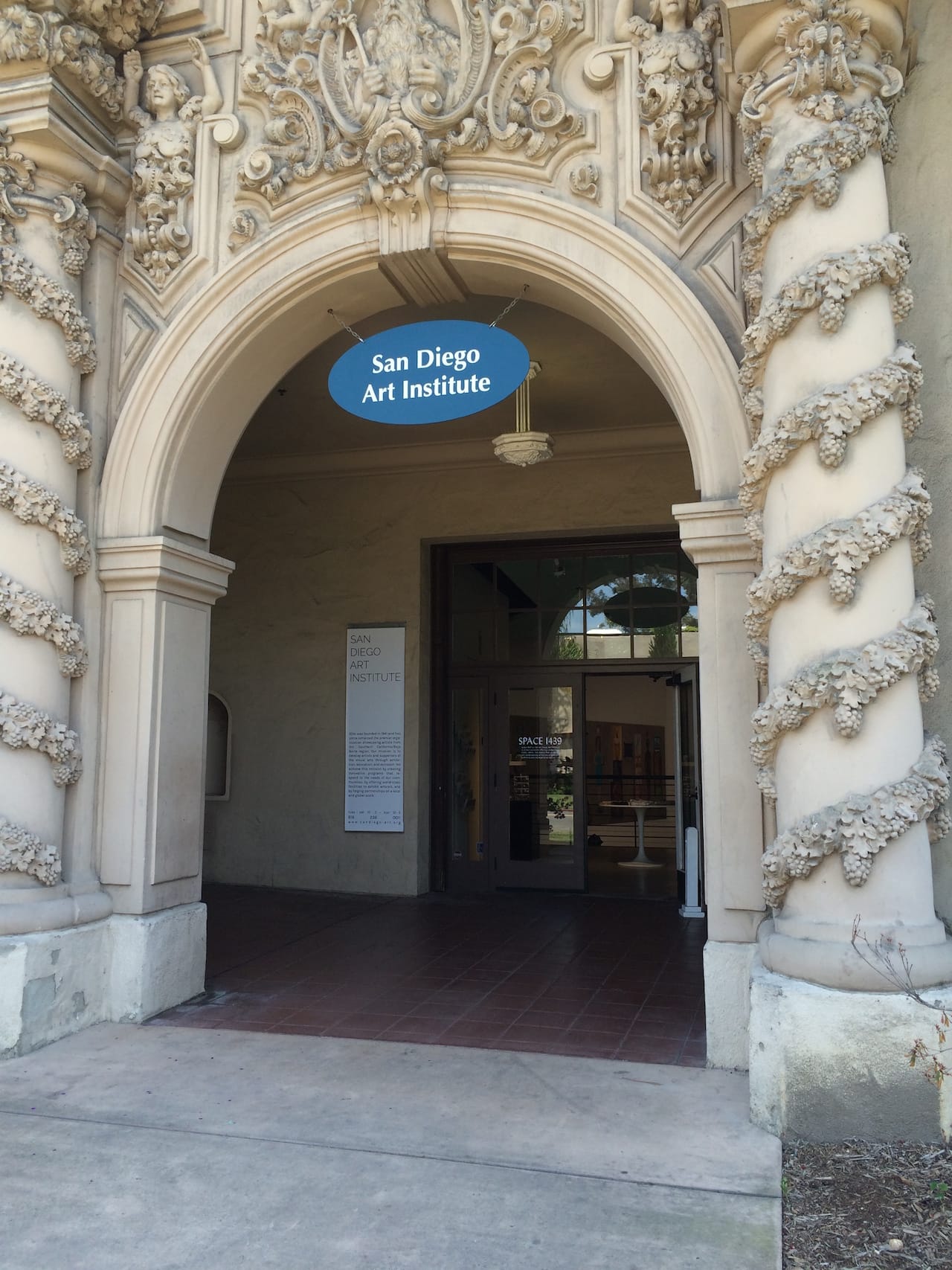 The main entrance to the San Diego Art Institute (photo courtesy the San Diego Art Institute)