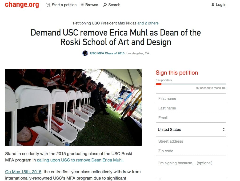Petition to Remove Dean Muhl (via change.org)
