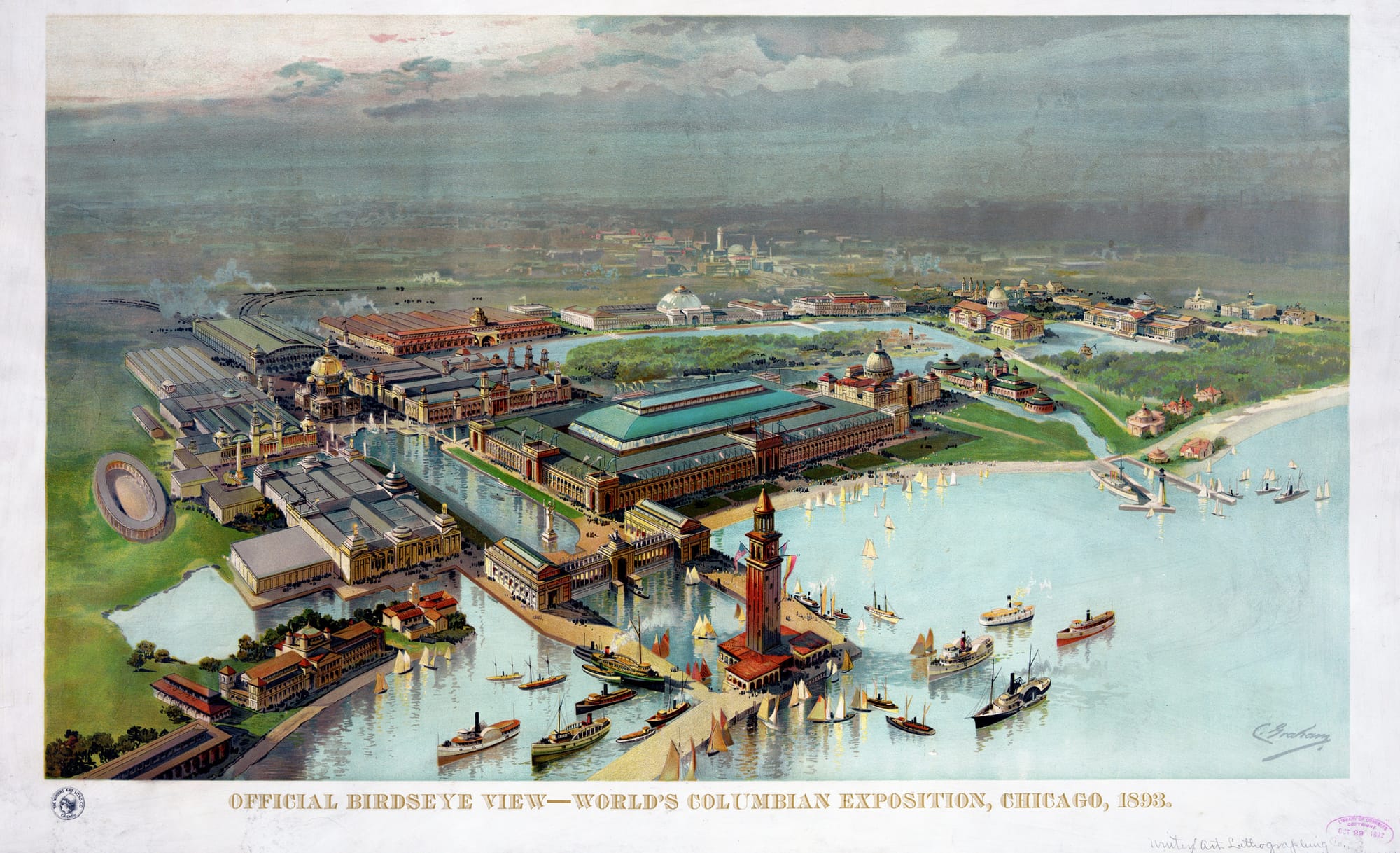 Bird's-eye-view of the 1893 World's Fair Exposition (image via Stuart Rankin / Flickr)