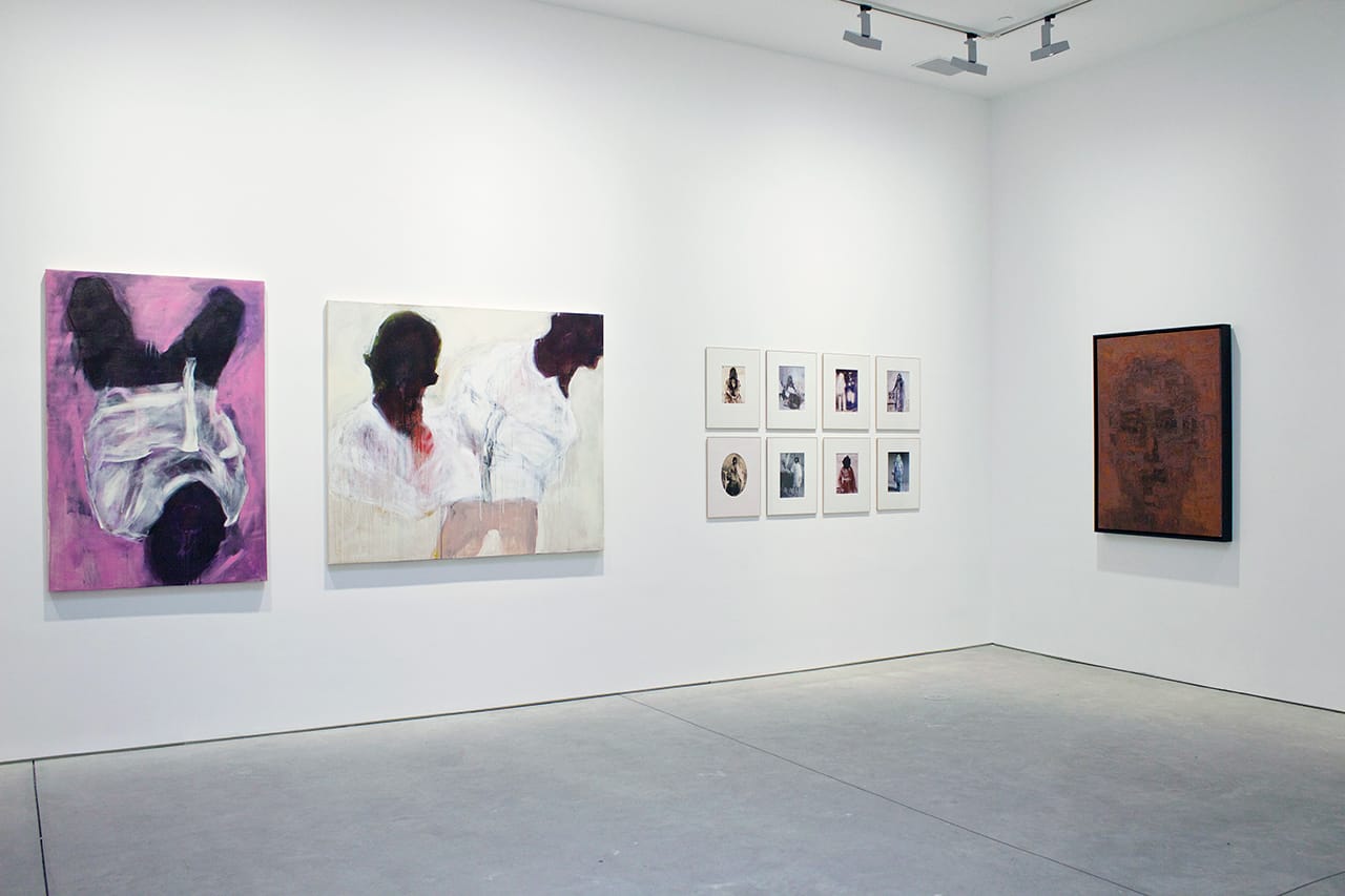 nstallation view, 'Guess Who's Coming to Dinner?' at Richard Taittinger Gallery, with Onyeka Ibe's "Identity (Self Portrait 1)" (2014) at far right (click to enlarge)