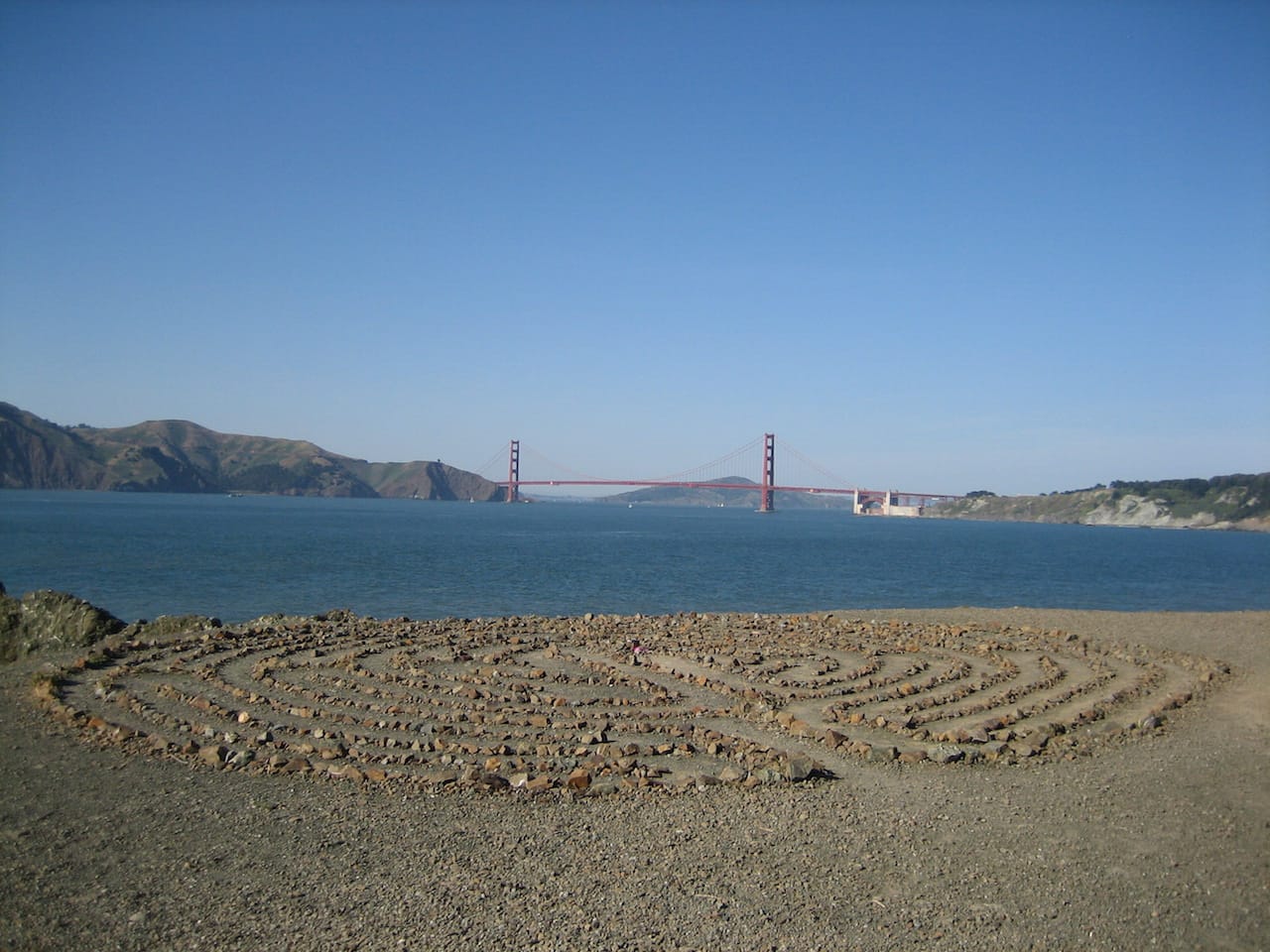 The Land's End rock labyrinth in San Francisco, pre-vandalism (photo by Eugene Kim/Flickr)