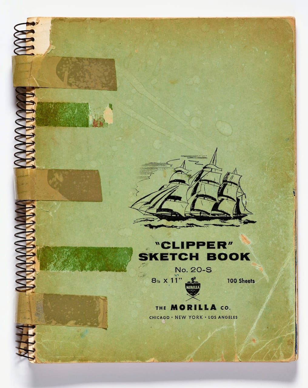 Richard Diebenkorn, Cover of Sketchbook #8 (1943–1993), printing ink on laminated board (gift of Phyllis Diebenkorn, © The Richard Diebenkorn Foundation)