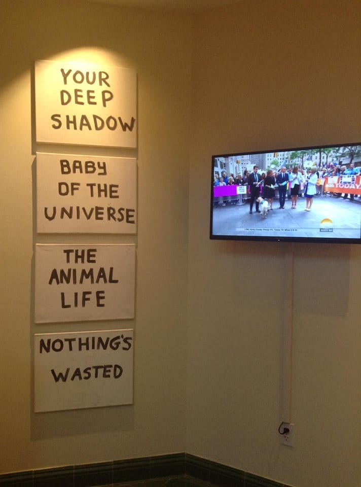 An installation of Christie Blizard's 'Good Morning America' and 'TODAY' paintings at the McNay Art Museum (photo courtesy the McNay Art Museum)