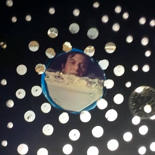 Photograph of Gyula Kosice in "La ciudad hidroespacial" ("The Hydrospatial City") (1971) (photo by the author for Hyperallergic)