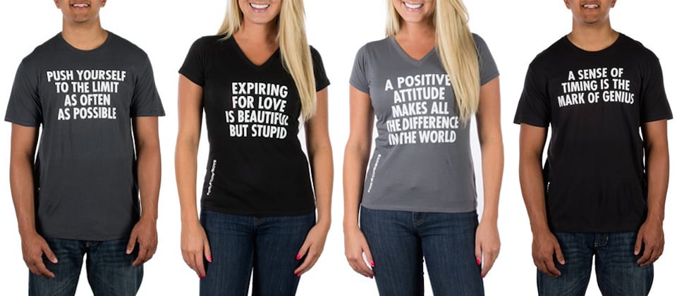 Jenny Holzer T-shirts on sale in the Dallas Cowboys online store (composite image by the author)