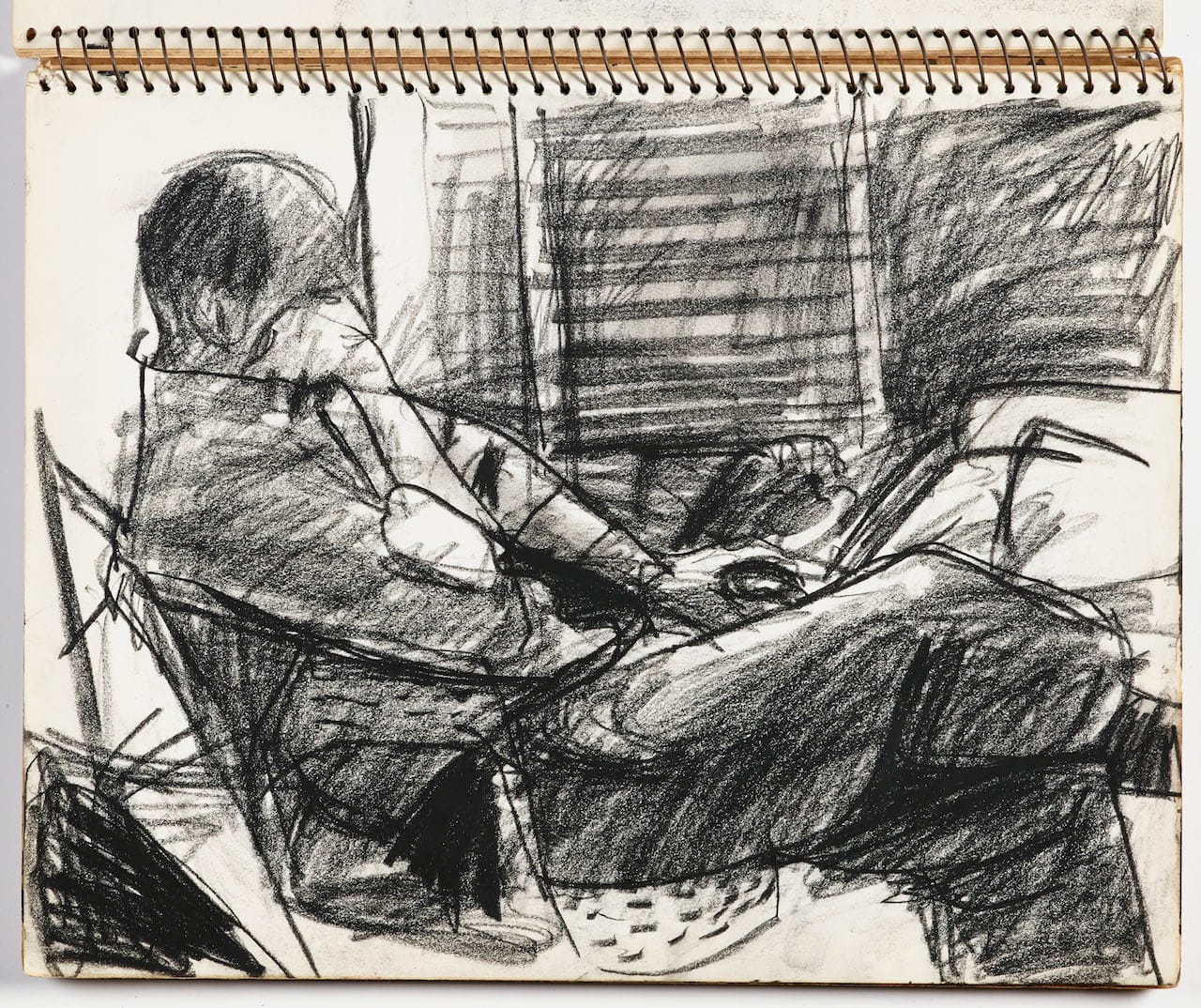 Richard Diebenkorn, "Untitled" from Sketchbook #20, page 45 (1943–1993), crayon on paper (gift of Phyllis Diebenkorn, © The Richard Diebenkorn Foundation)