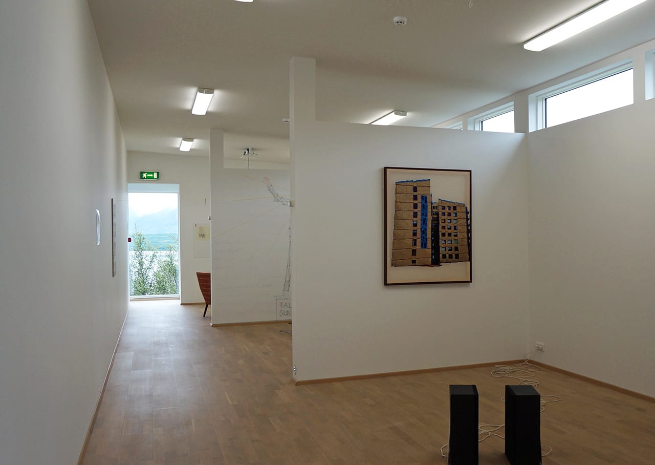 A hallway of exhibition spaces