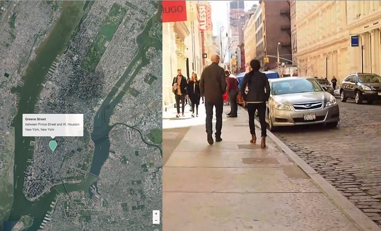 Greene Street Project from the NYU Development Research Institute (all screenshots by the author for Hyperallergic via greenestreet.nyc)