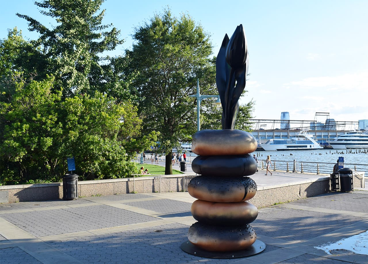 Installation view of Hanna Liden's 'Everything' in Hudson River Park