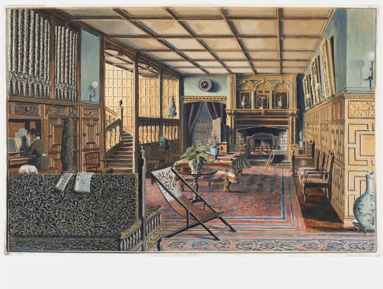 The Interior of Hall Place, Leigh, near Tonbridge, Kent (Detail) Henry Robert Robertson (English, 1839–1921) England, 1879 Brush and watercolor, gouache, graphite on off-white wove paper