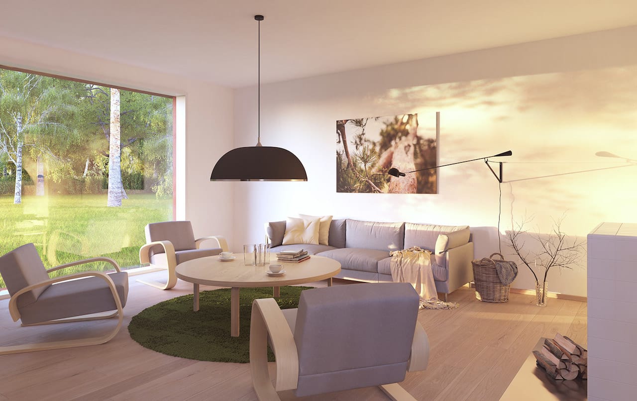 Living room in the "House of Clicks"