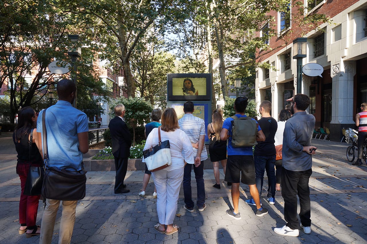 People watching videos from "The Truth Booth"