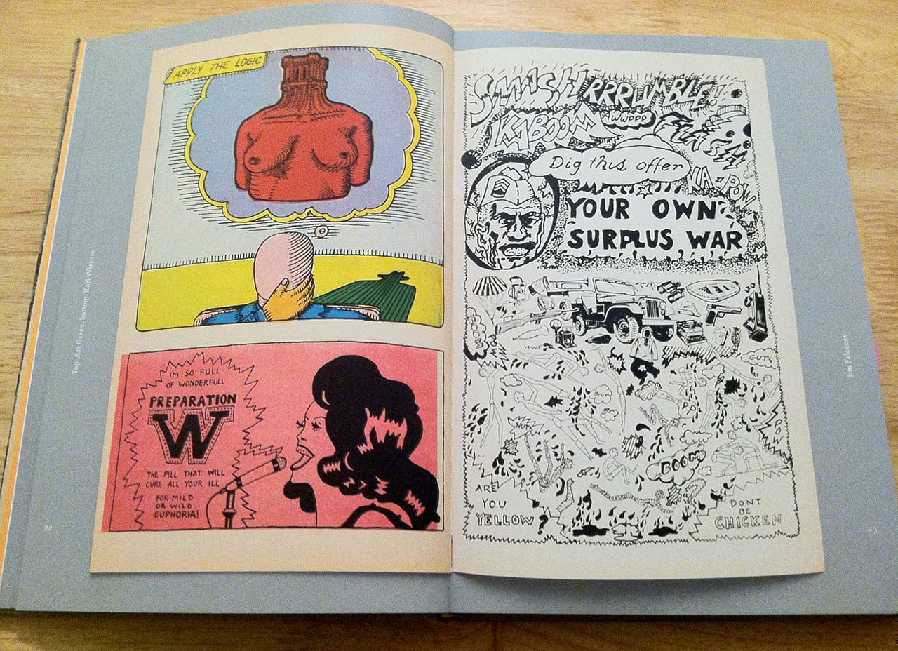 Spread from 'The Collected Hairy Who Publications 1966–1969' (photo by the author for Hyperallergic) (click to enlarge)