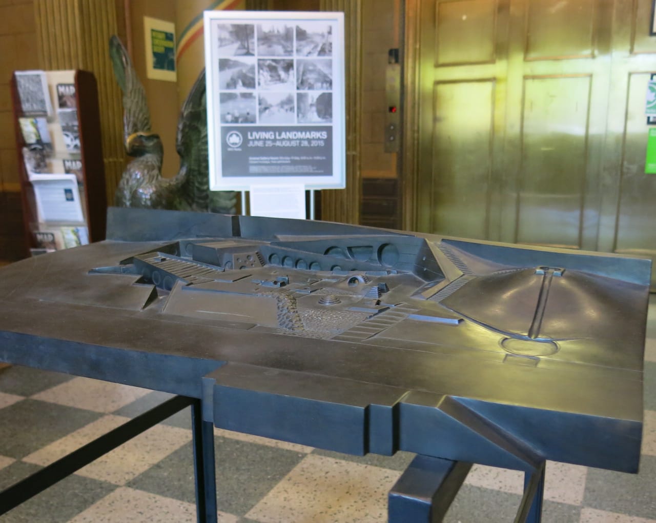 A scale model of Isamu Noguchi and Louis I. Kahn's proposed Riverside Park playground (photo by the author)
