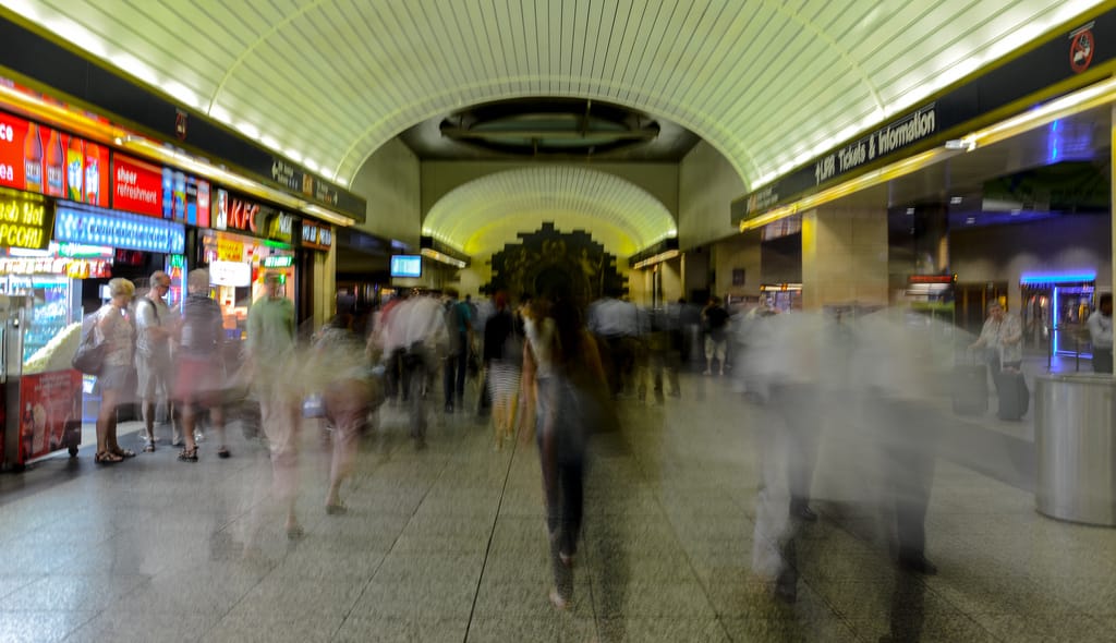 View to Maya Lin's installation in Penn Station (photo by Amanjeev, via Flickr)