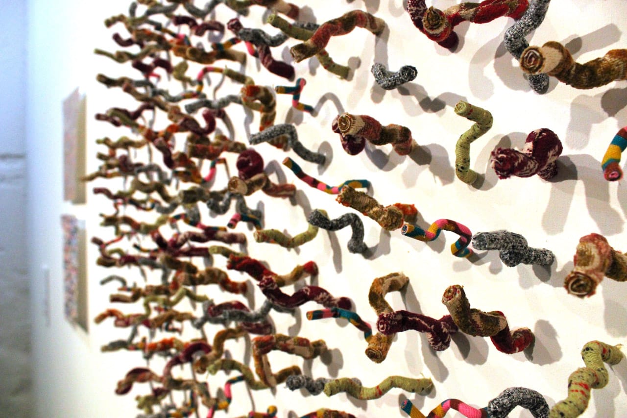 Detail of Jeremy Noonan, "Stub Out" (all photos by the author for Hyperallergic)